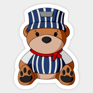 Train Conductor Teddy Bear Sticker